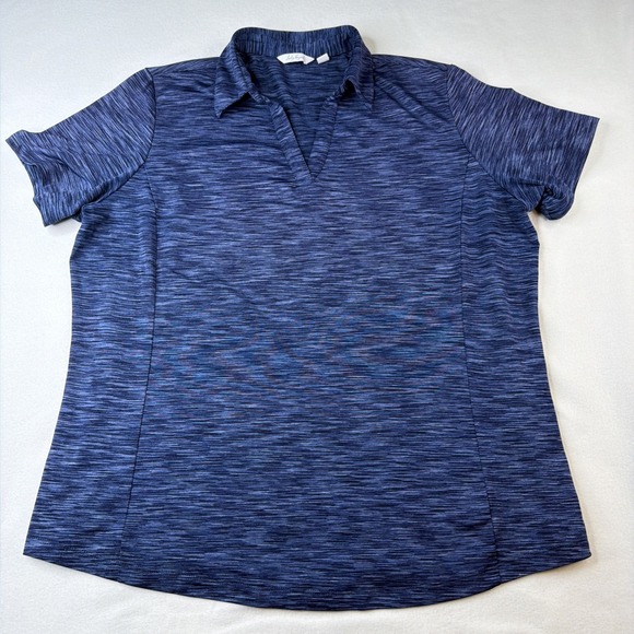 Lady Hagen Tops - Lady Hagen Women's Golf Polo Shirt XL Blue Space Dye Performance Stretch